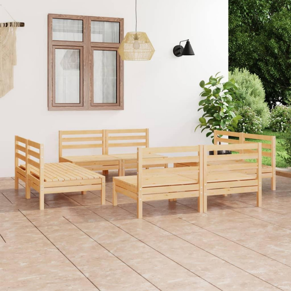 VIDAXL Salon de jardin 8 pcs Bois de pin massif