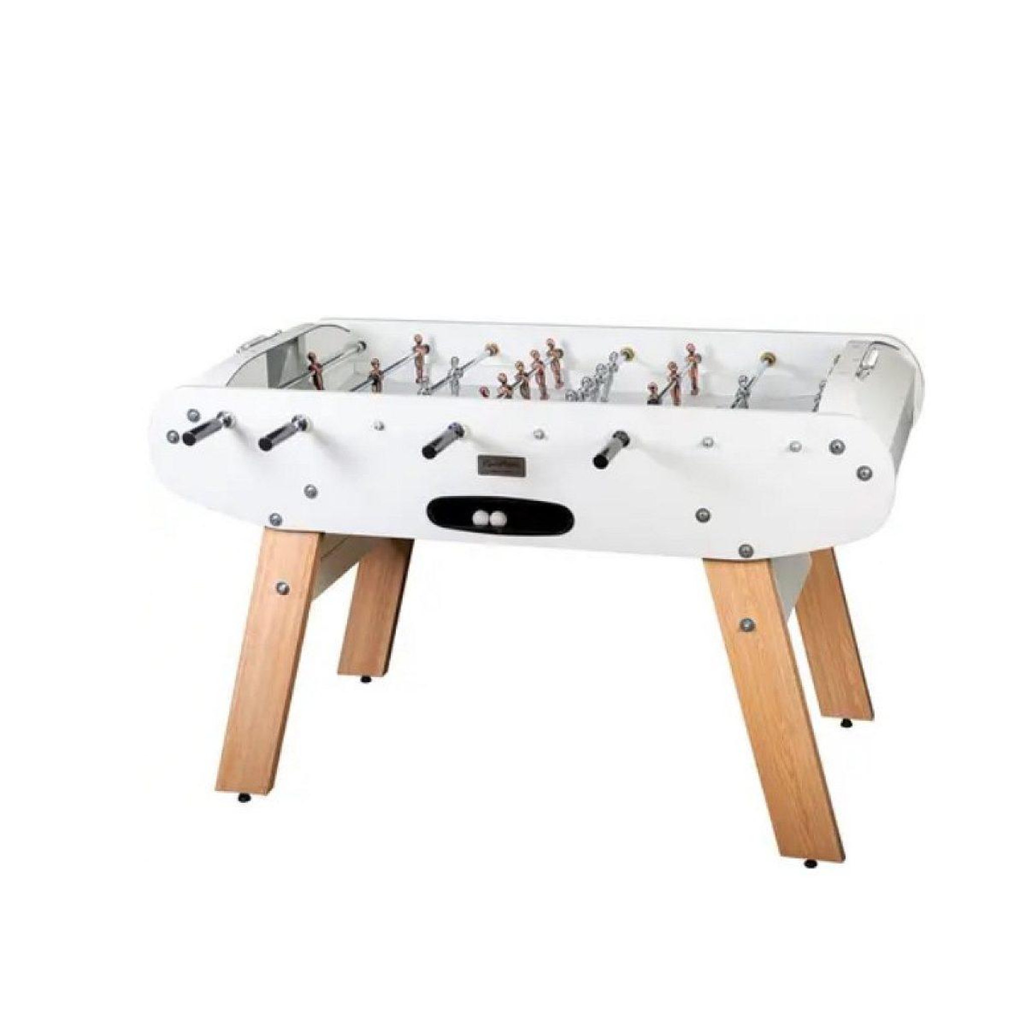 Voir la diapositive 2 : RENE PIERRE Baby-foot onyx blanc mat - pieds chene