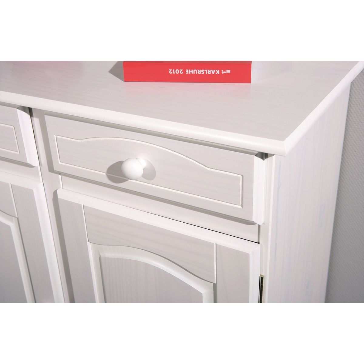 Buffet bas pin massif blanc - LUIS