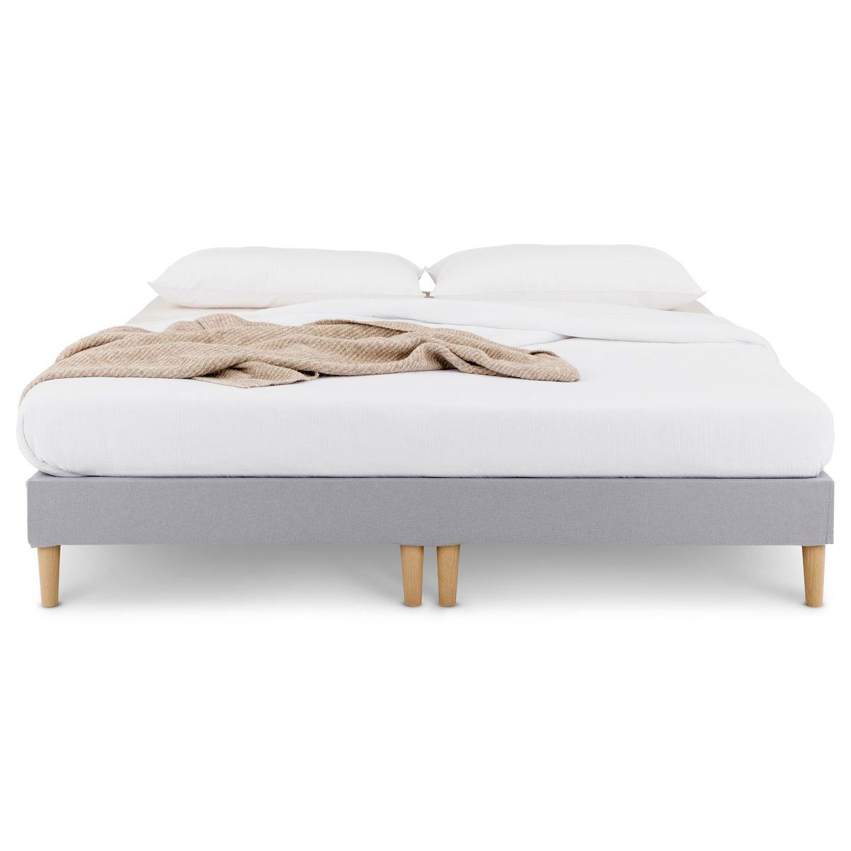 IDIMEX Sommier tapissier RENNES 180 x 200 cm revêtement tissu