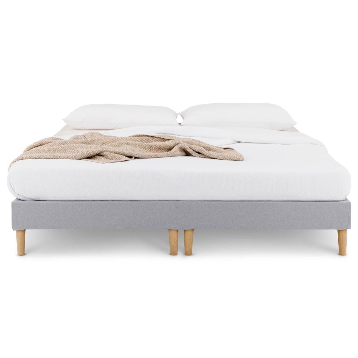 IDIMEX Sommier tapissier RENNES 180 x 200 cm revêtement tissu