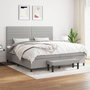 Voir la diapositive 1 : VIDAXL Sommier a lattes de lit avec matelas Gris clair 200x200cm Tissu