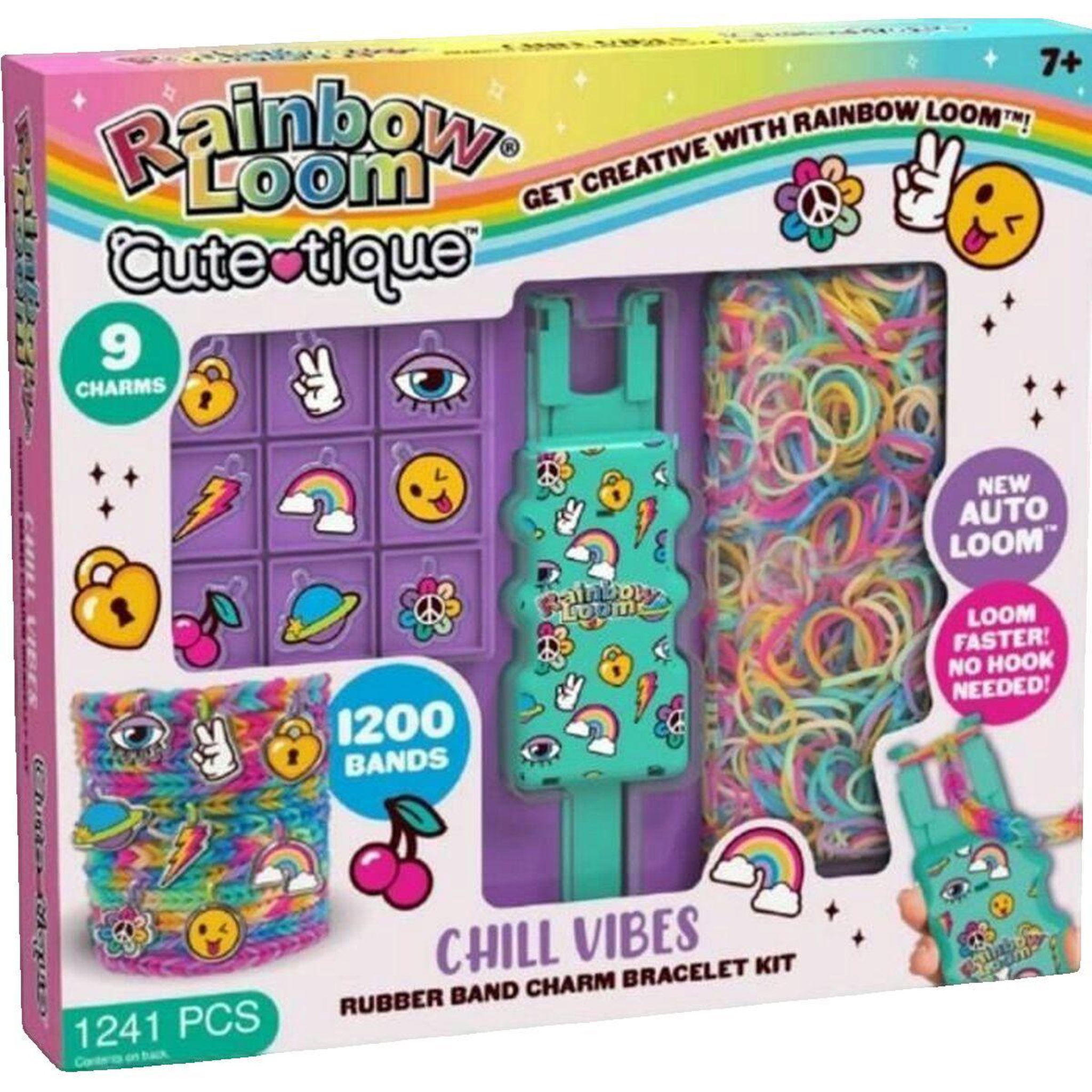 Voir la diapositive 2 : Rainbow Loom Coffret de fabrication de bracelets élastiques Rainbow Loom multicolore