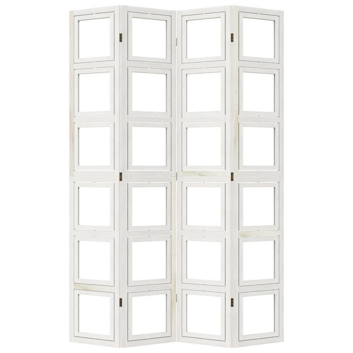 VIDAXL Cloison de separation 4 panneaux blanc bois de paulownia massif