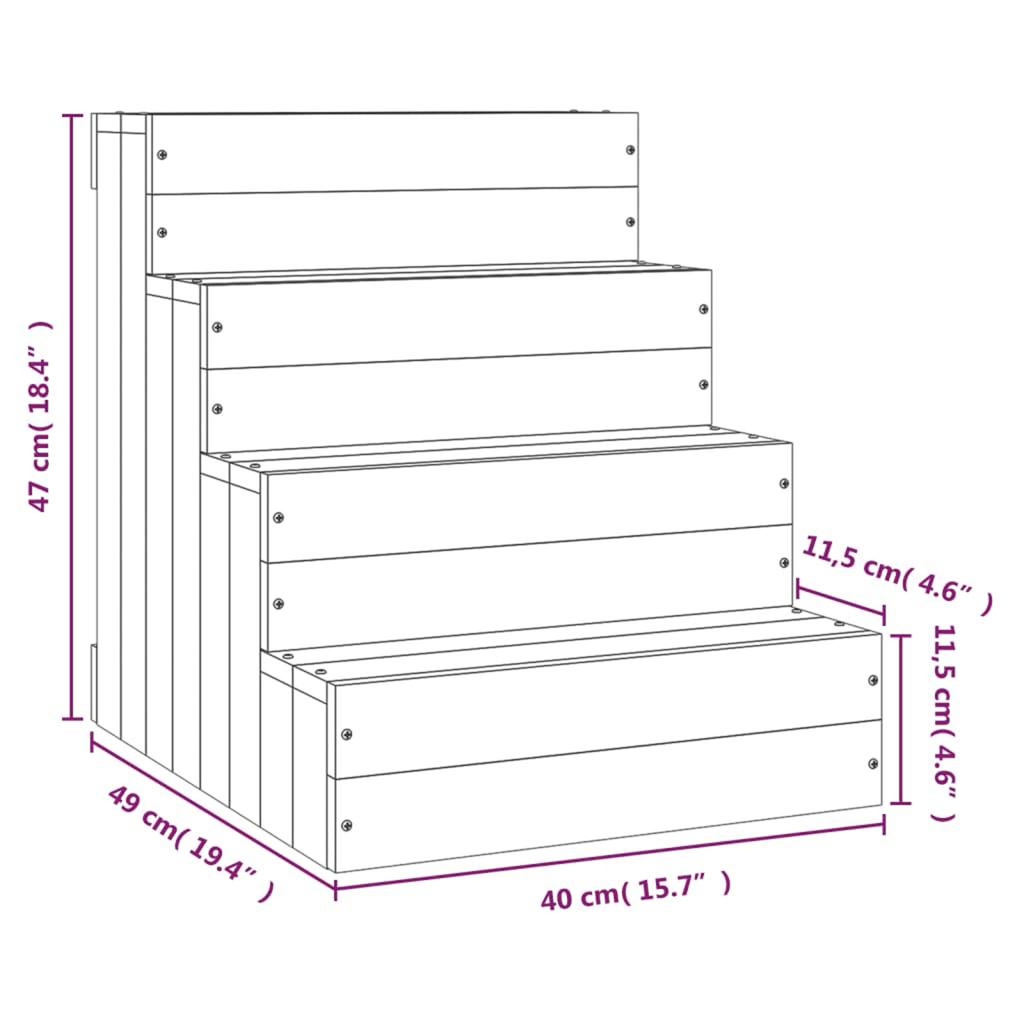 Voir la diapositive 6 : VIDAXL Escalier pour animaux de compagnie 40x49x47 cm Bois de pin