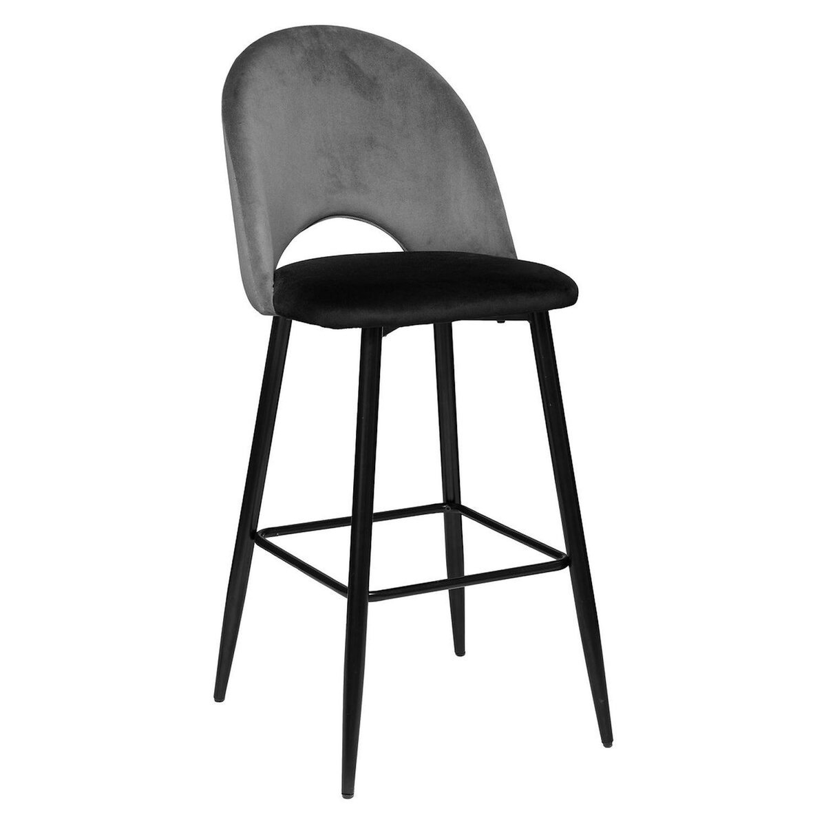 TOILINUX Lot de 2 Chaises de bar effet velours Kara