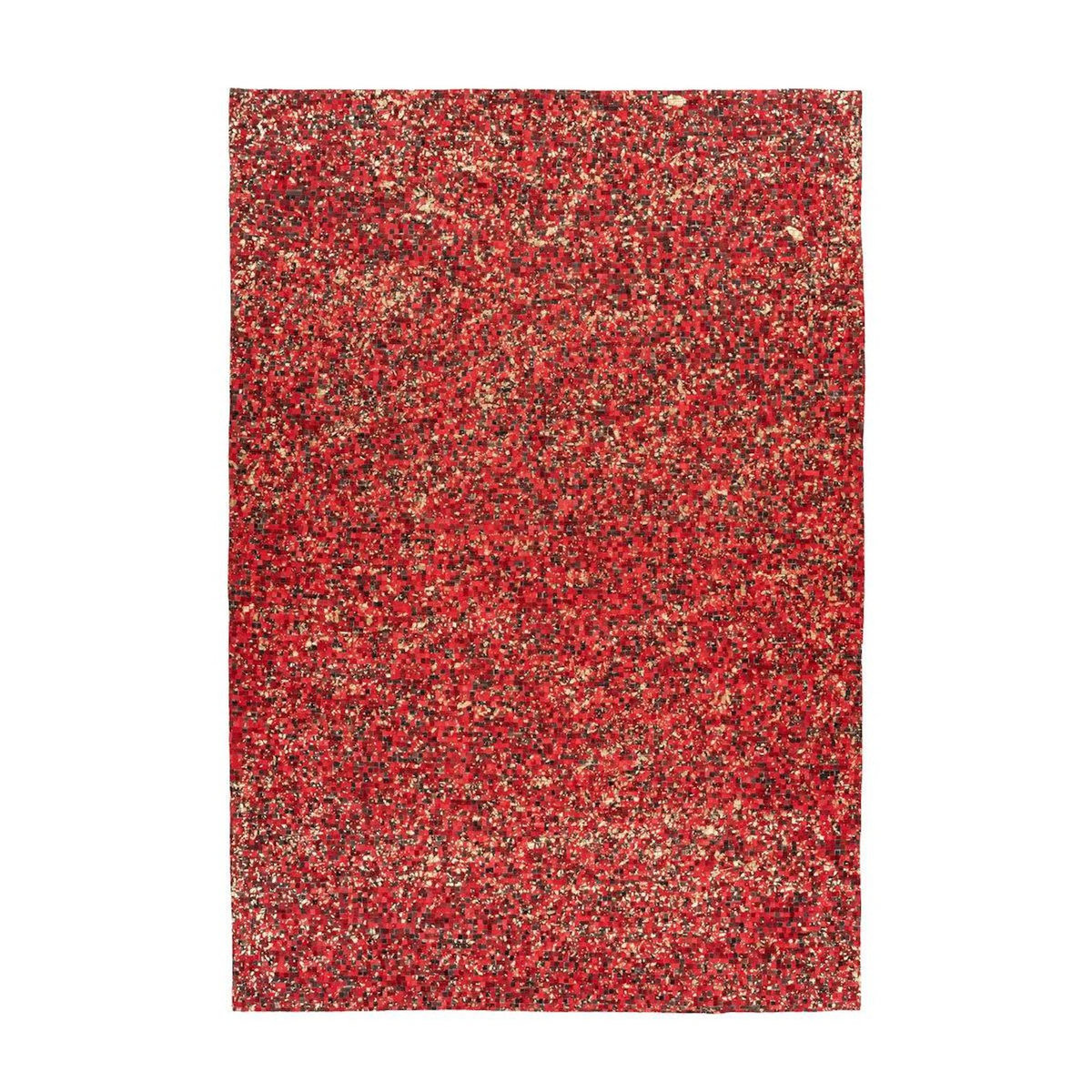 Paris Prix Tapis en Cuir Fait Main  Finish  Rouge & Or