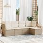 Voir la diapositive 1 : VIDAXL Salon de jardin avec coussins 5 pcs beige resine tressee