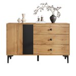MERAX Buffet 2 porte(s) 3 tiroir(s) - 120 cm naturel panneau de particules