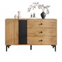 Voir la diapositive 1 : MERAX Buffet 2 porte(s) 3 tiroir(s) - 120 cm naturel panneau de particules