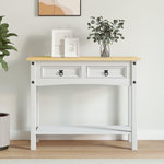VIDAXL Table console Gamme  Pin mexicain Blanc 90x34,5x73 cm