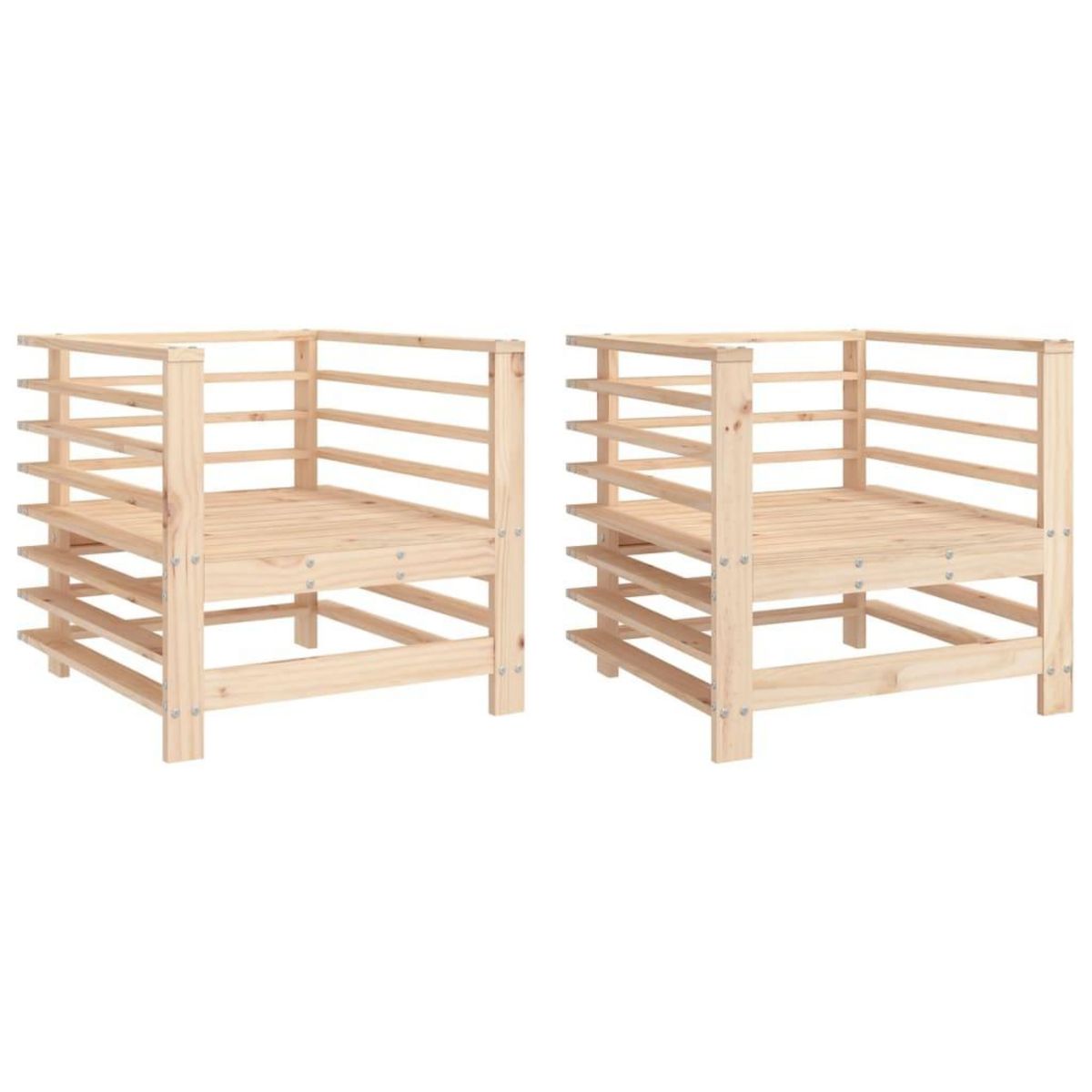 VIDAXL Chaises de jardin lot de 2 bois massif de pin