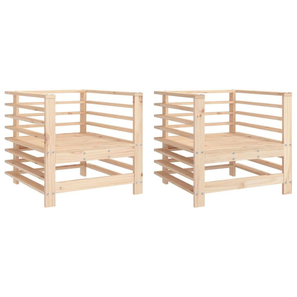 VIDAXL Chaises de jardin lot de 2 bois massif de pin