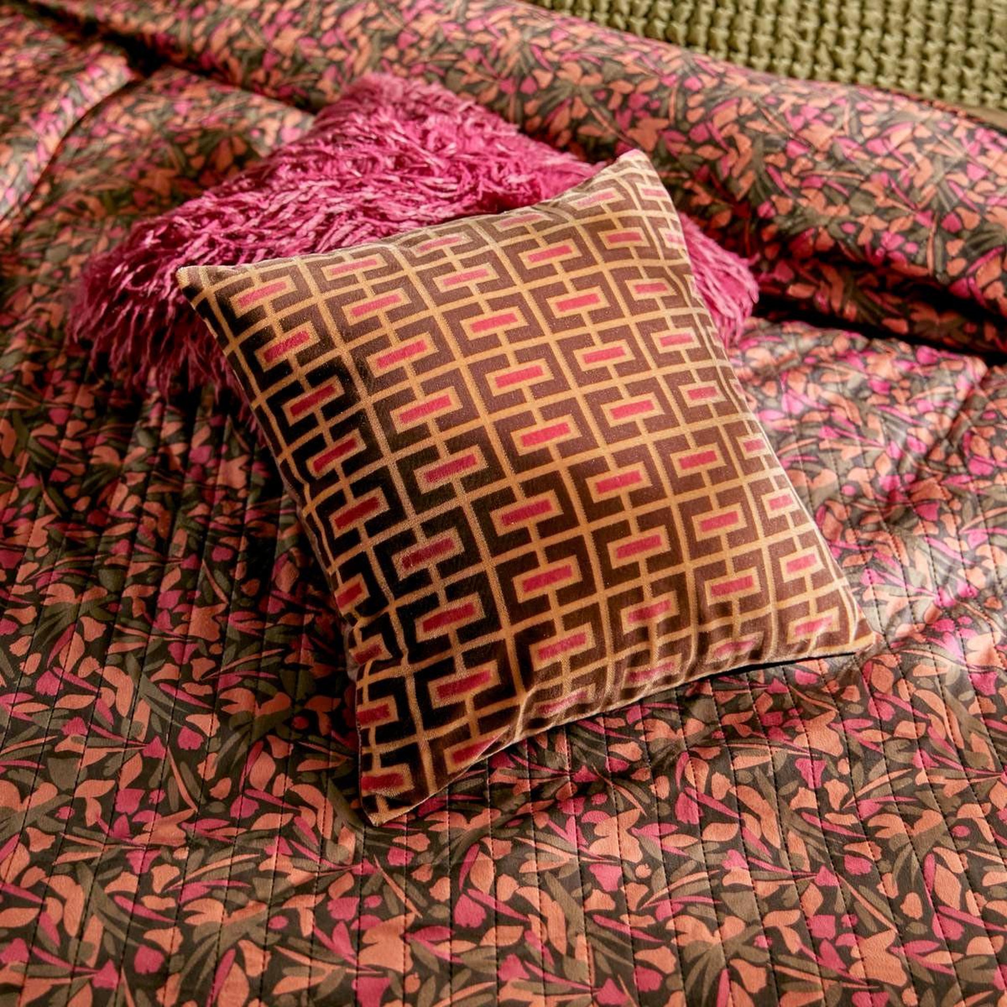 Voir la diapositive 4 : ATMOSPHERA Coussin en velours jacquard  belli  40x40cm multicolore