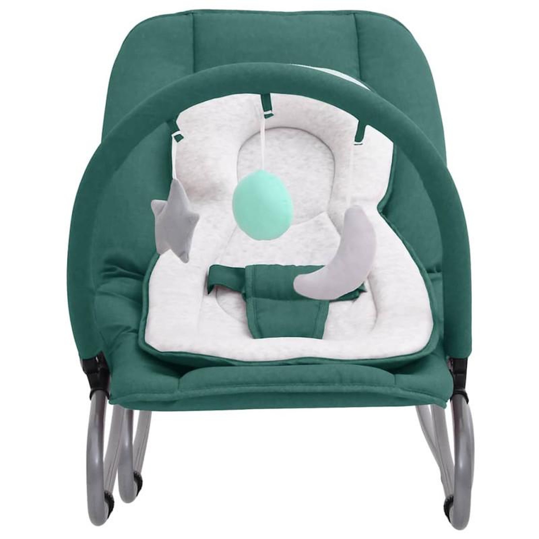 Voir la diapositive 2 : VIDAXL Transat pour bébé Vert Acier