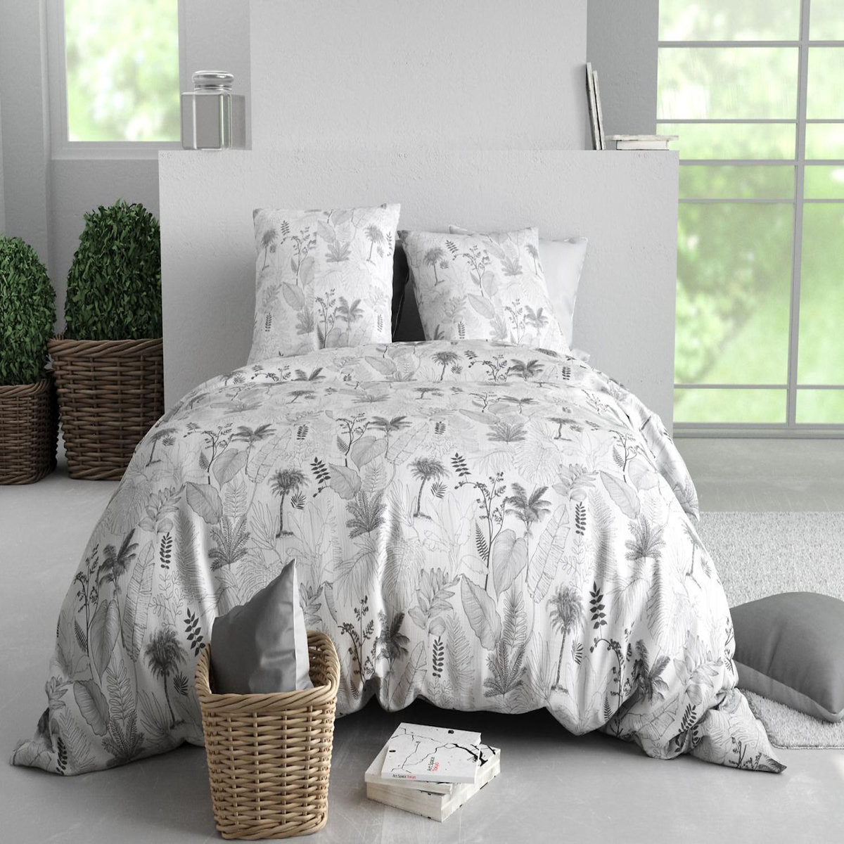 ATELIER DU COTON Parure housse de couette imprimée 100% coton 57fils MERIGOLD