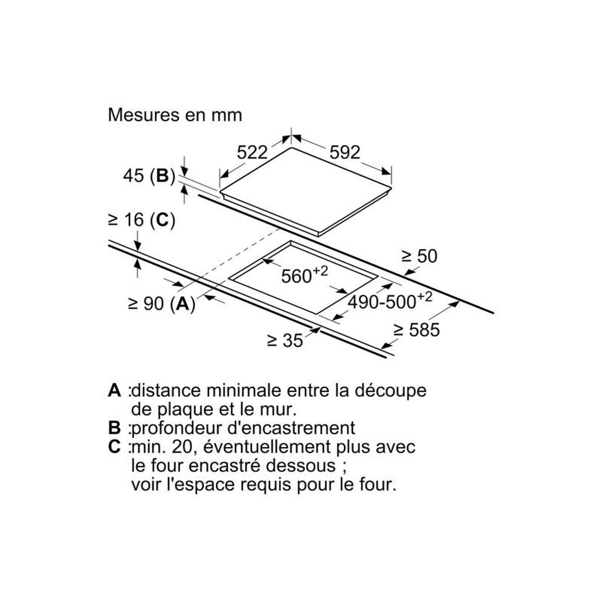 Voir la diapositive 5 : Siemens Table de cuisson vitrocéramique 60cm 3 feux 5700w noir - et61rbmb8e