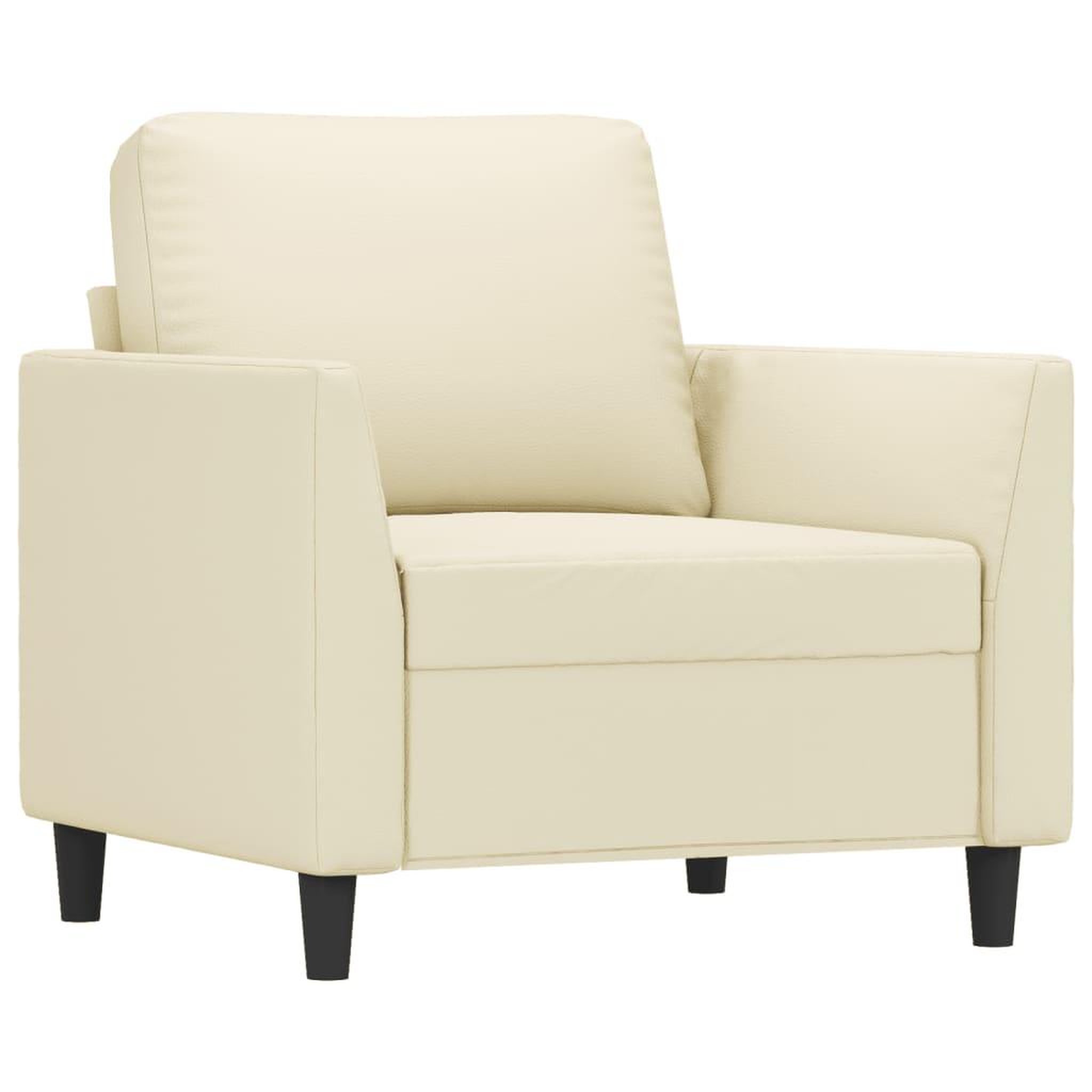 Voir la diapositive 3 : VIDAXL Ensemble de canapes 4 pcs avec coussins Creme Similicuir