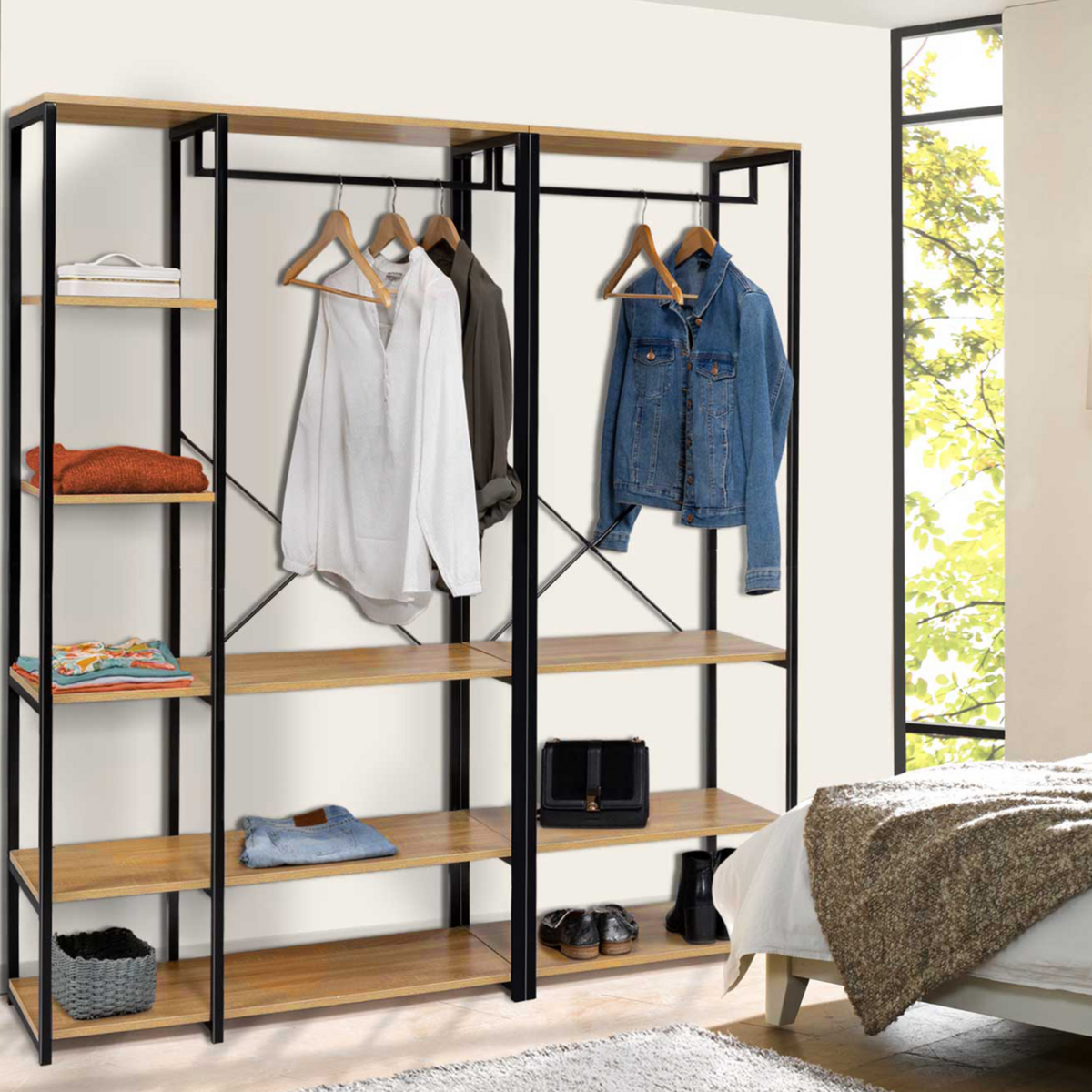 ID MARKET Dressing modulable XXL L. 150 cm DETROIT design industriel