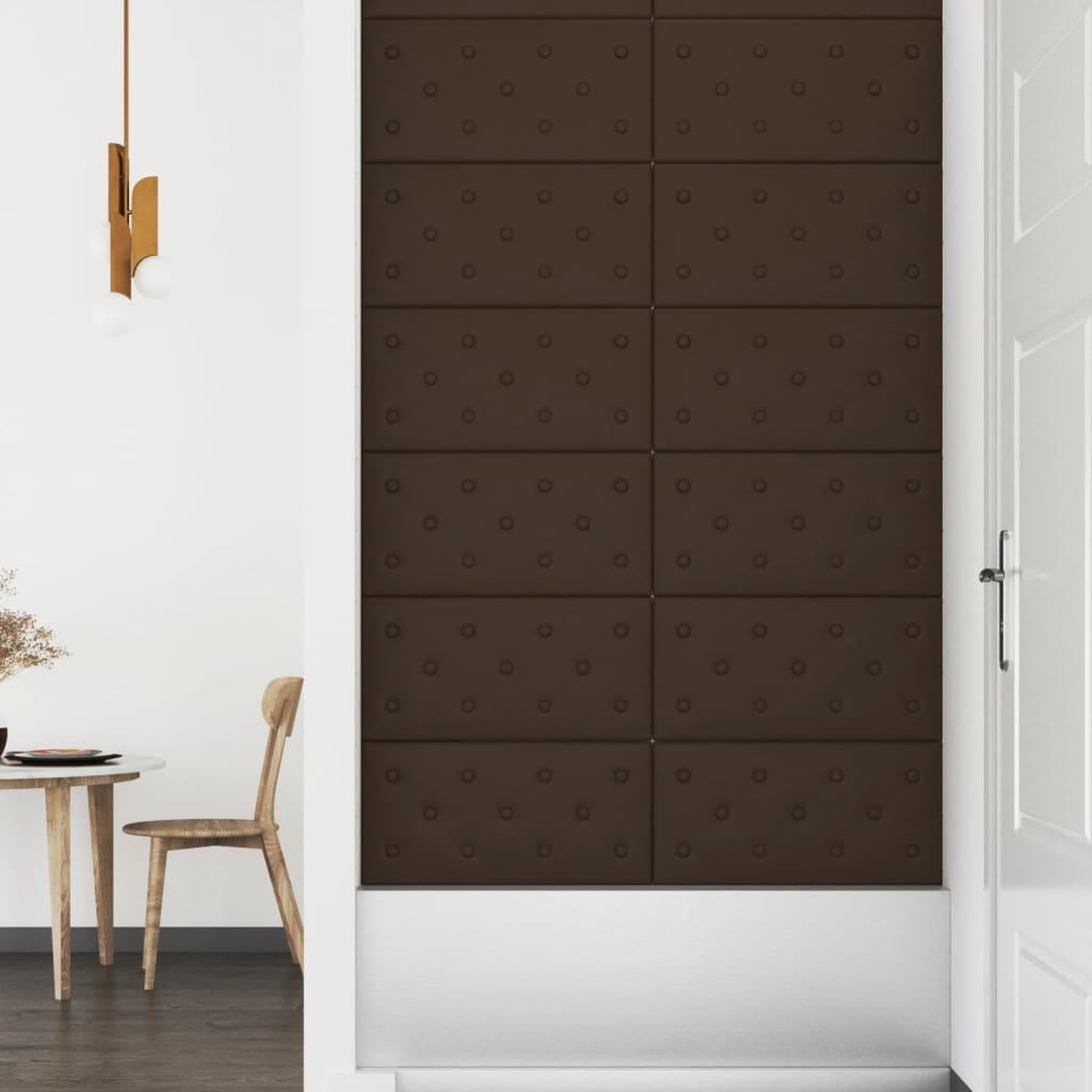 Voir la diapositive 4 : VIDAXL Panneaux muraux 12 pcs Marron 60x30 cm Similicuir 2,16 m^2