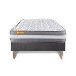 SEPTNUITS Matelas + sommier kit gris Memo Plus Mémoire de forme. Coloris disponibles : Gris