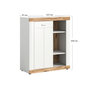 Voir la diapositive 5 : BEST MOBILIER Coventry - buffet haut - blanc et effet bois - 91x104 cm