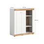 Voir la diapositive 5 : BEST MOBILIER Coventry - buffet haut - blanc et effet bois - 91x104 cm
