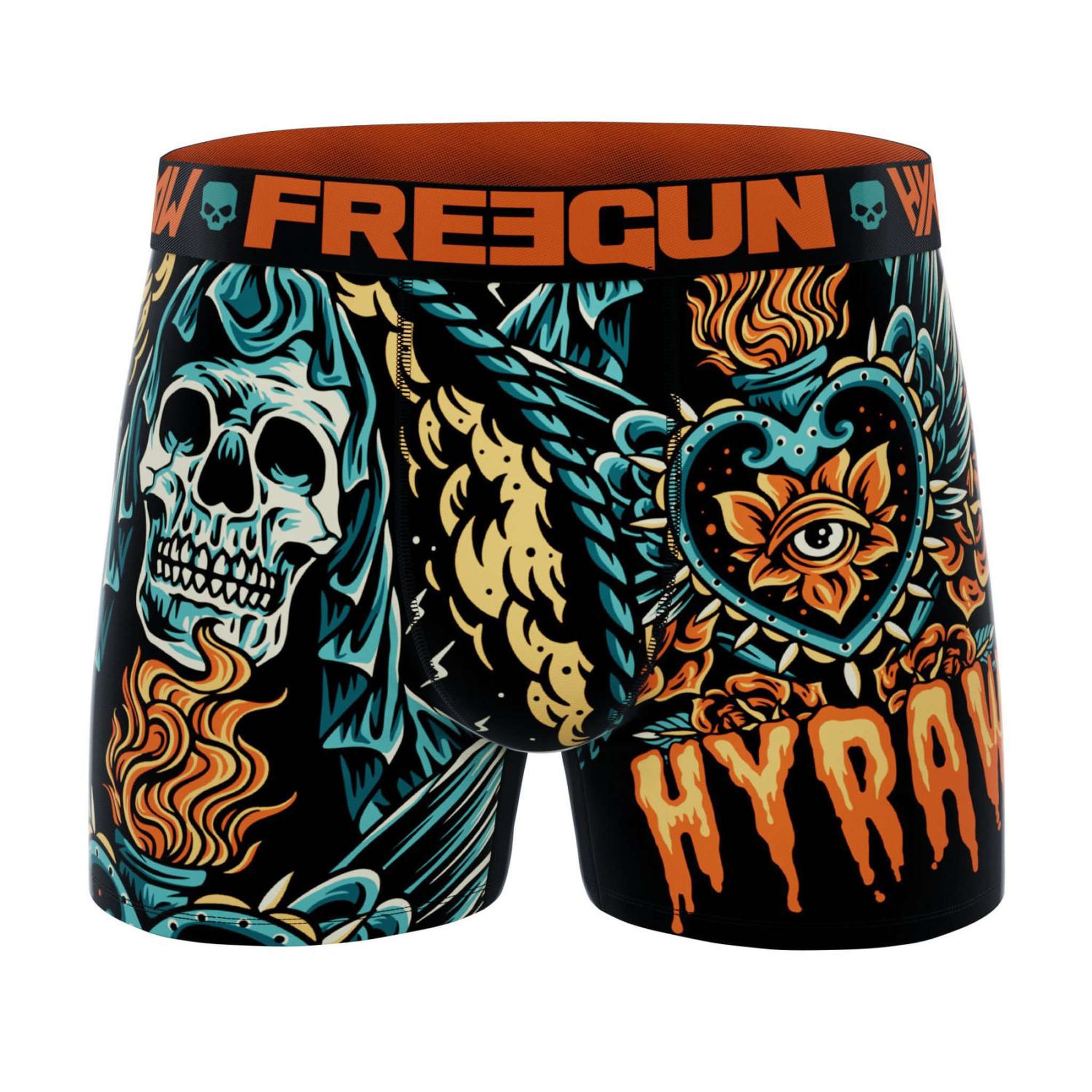 Voir la diapositive 3 : FREEGUN Lot de 4 boxers homme Hyraw Skull