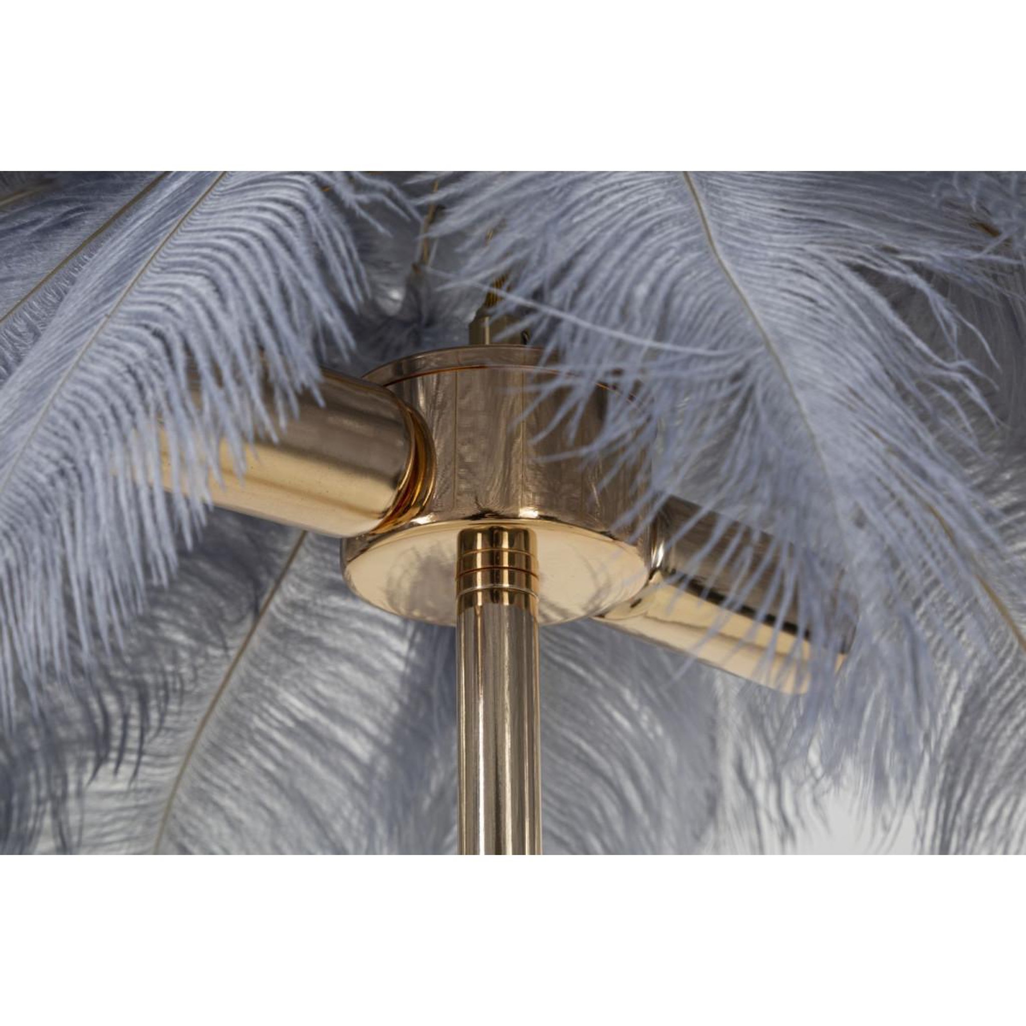 Voir la diapositive 4 : Paris Prix Lampe à poser imitation plume  palm  60cm or & gris