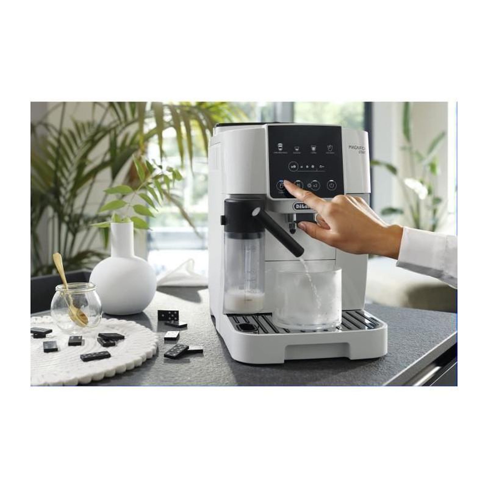 Voir la diapositive 2 : DELONGHI Machine expresso broyeur DELONGHI ECAM220.61.W - inox