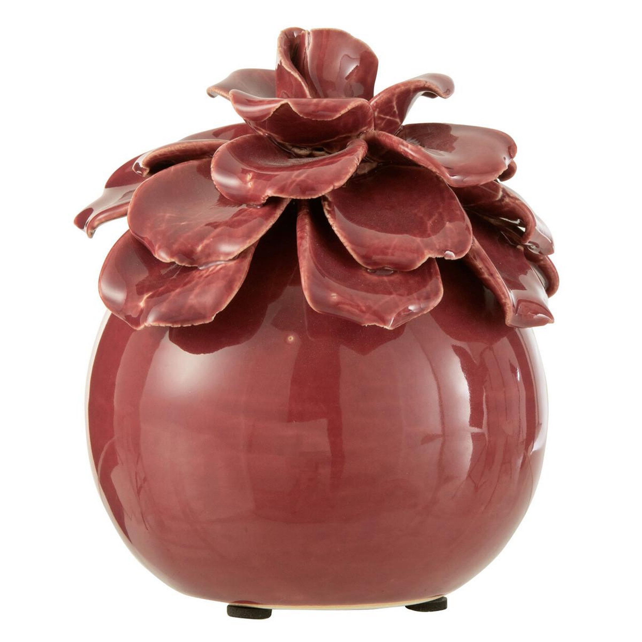 Voir la diapositive 1 : J-LINE Fleur déco en céramique  flora  14cm rose