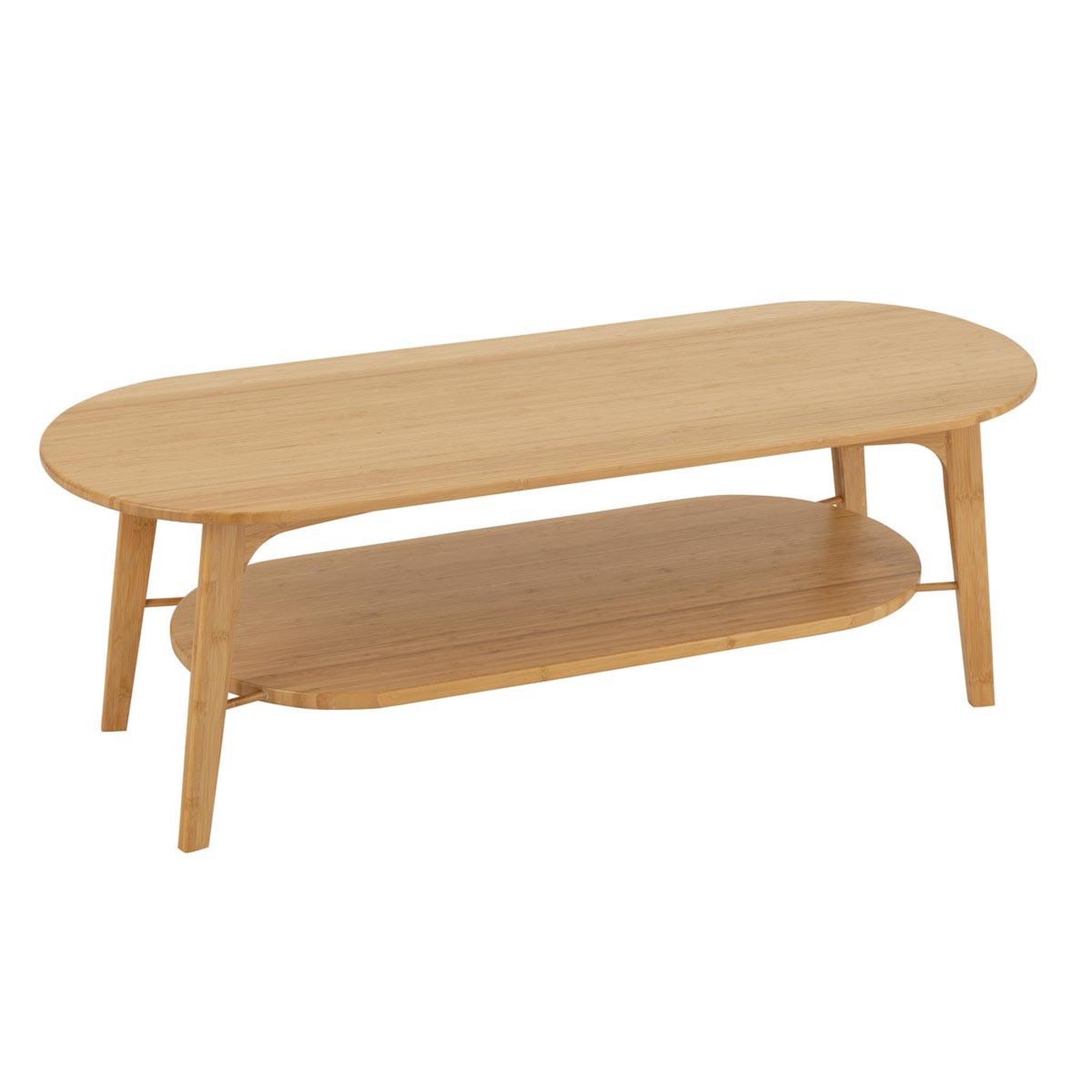 J-LINE Table basse ovale en bambou  johnnie  120cm naturel