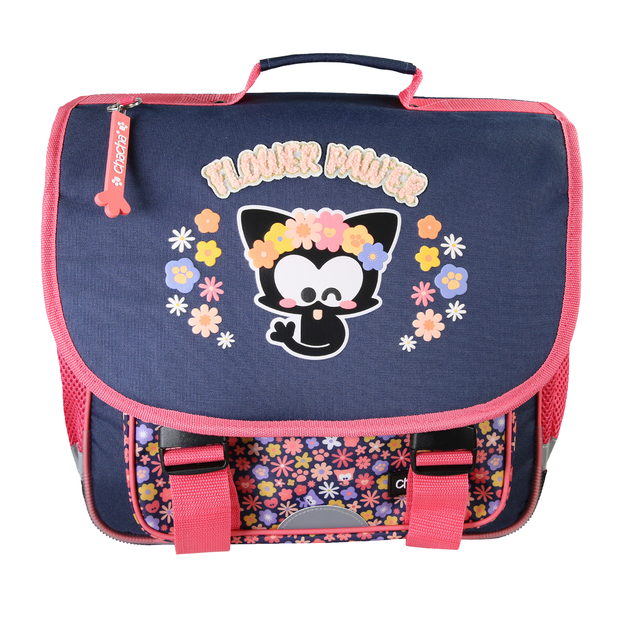 Bagtrotter Chacha - Cartable scolaire 36 cm - Fille - Bleu/Rose - 1 compartiment
