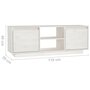 Voir la diapositive 6 : VIDAXL Meuble TV Blanc 110x30x40 cm Bois de pin massif