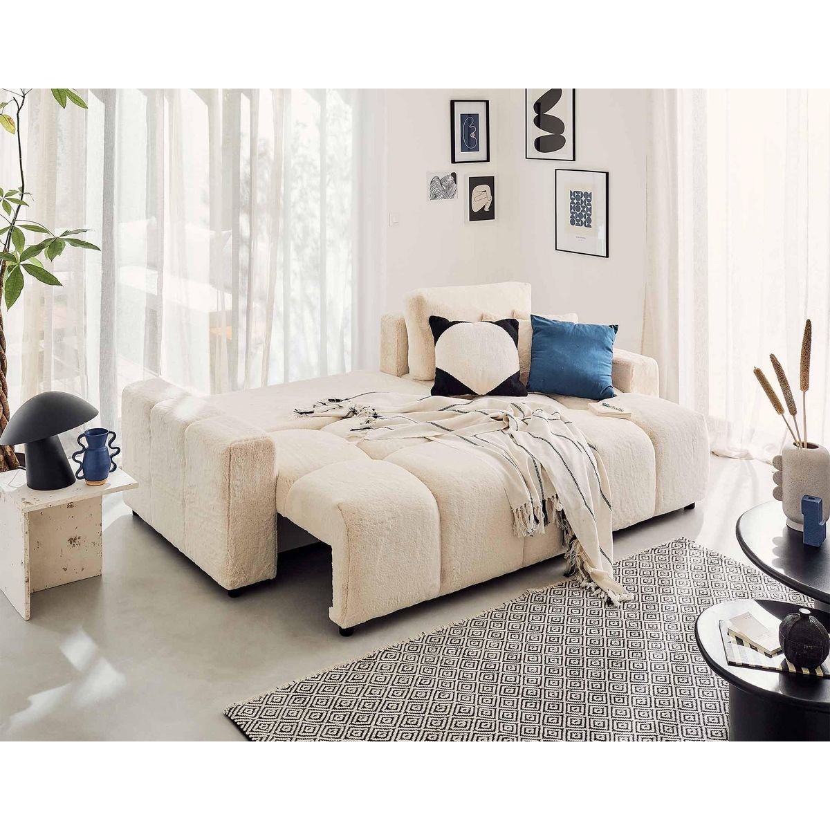 LISA DESIGN Crocus - canapé d'angle réversible - 4 places - convertible avec coffre - en fausse fourrure