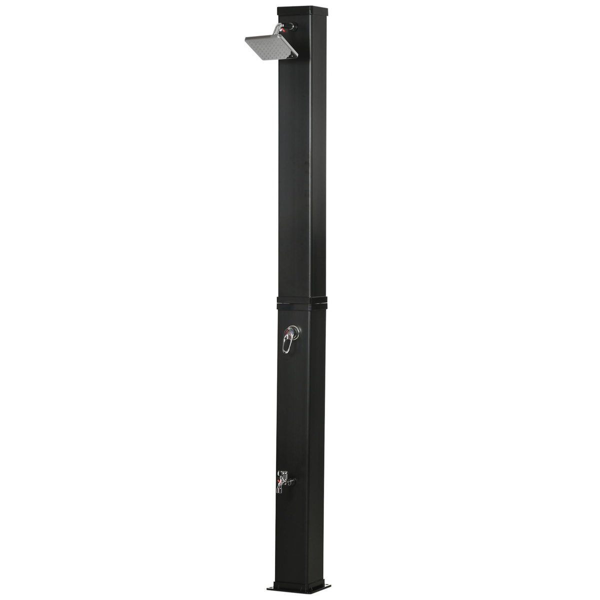OUTSUNNY Douche solaire de jardin 40L - tête de douche orientable, rince-pieds - noir