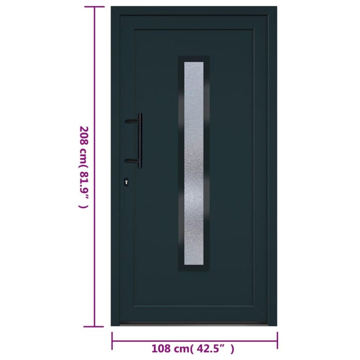 VIDAXL Porte d'entree anthracite 108x208 cm PVC