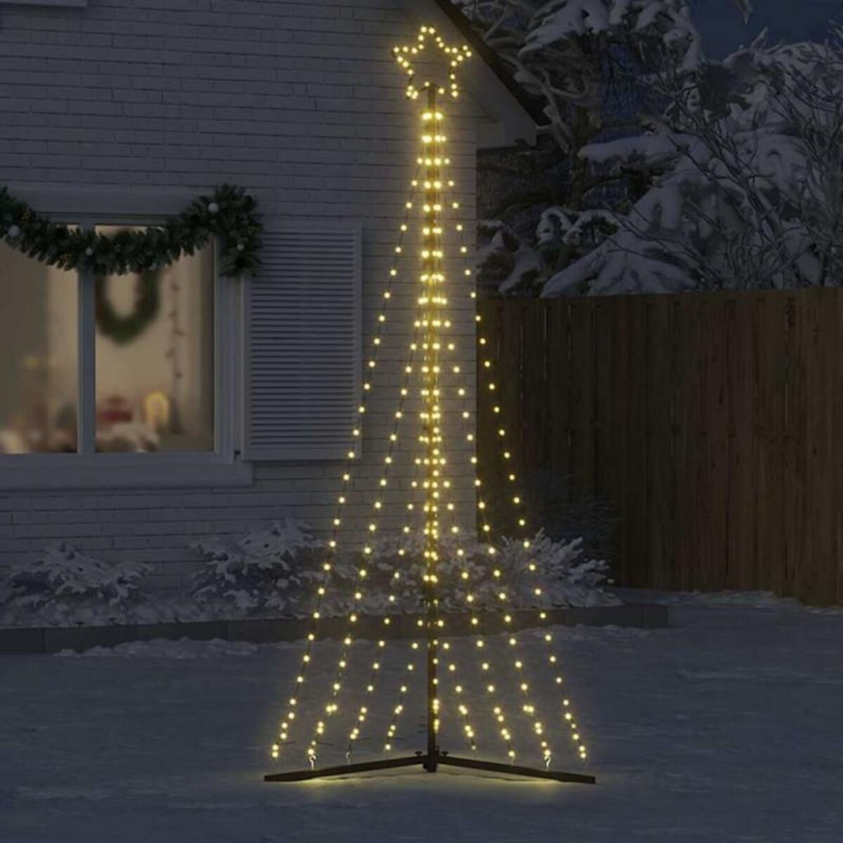 VIDAXL Guirlande de sapin de Noël 447 LED blanc chaud 249 cm