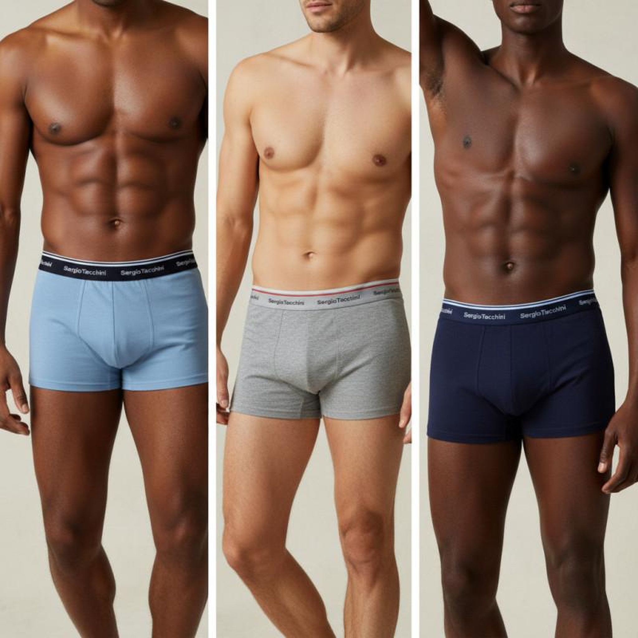Voir la diapositive 4 : SERGIO TACCHINI Sergio Tacchini Pack de Boxers Homme Lot de 3