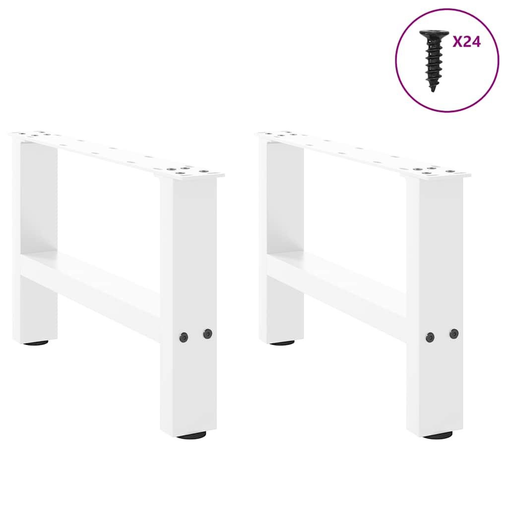 Voir la diapositive 4 : VIDAXL Pieds de table basse blanc 2 pcs 50x(30-31) cm acier