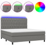 Voir la diapositive 2 : VIDAXL Sommier a lattes de lit et matelas et LED Gris fonce 180x200 cm