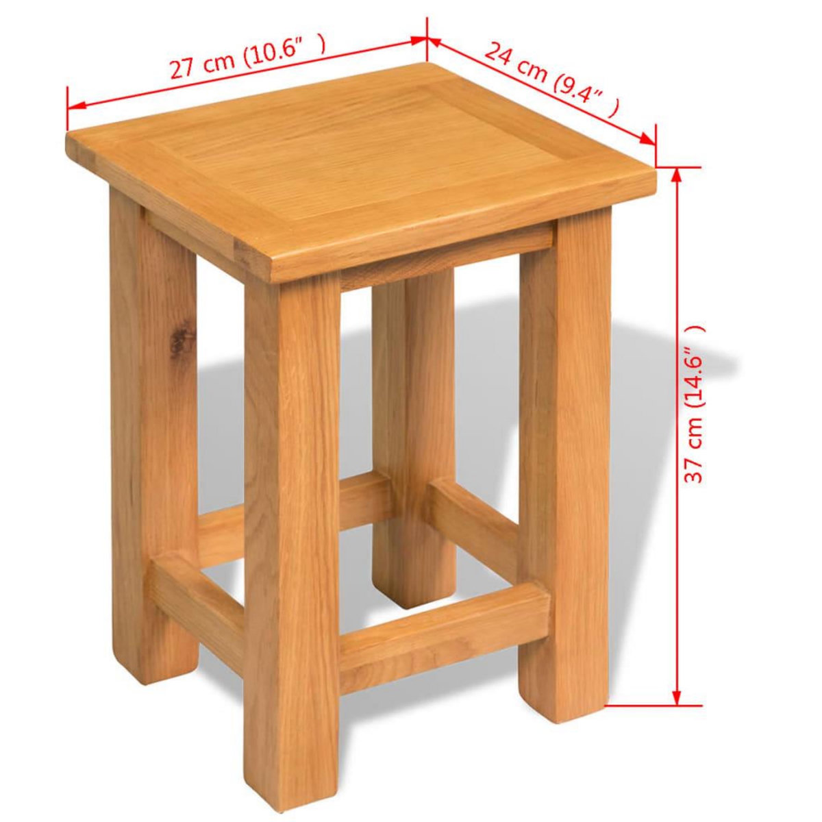 VIDAXL Table d'appoint 27 x 24 x 37 cm Bois de chene massif