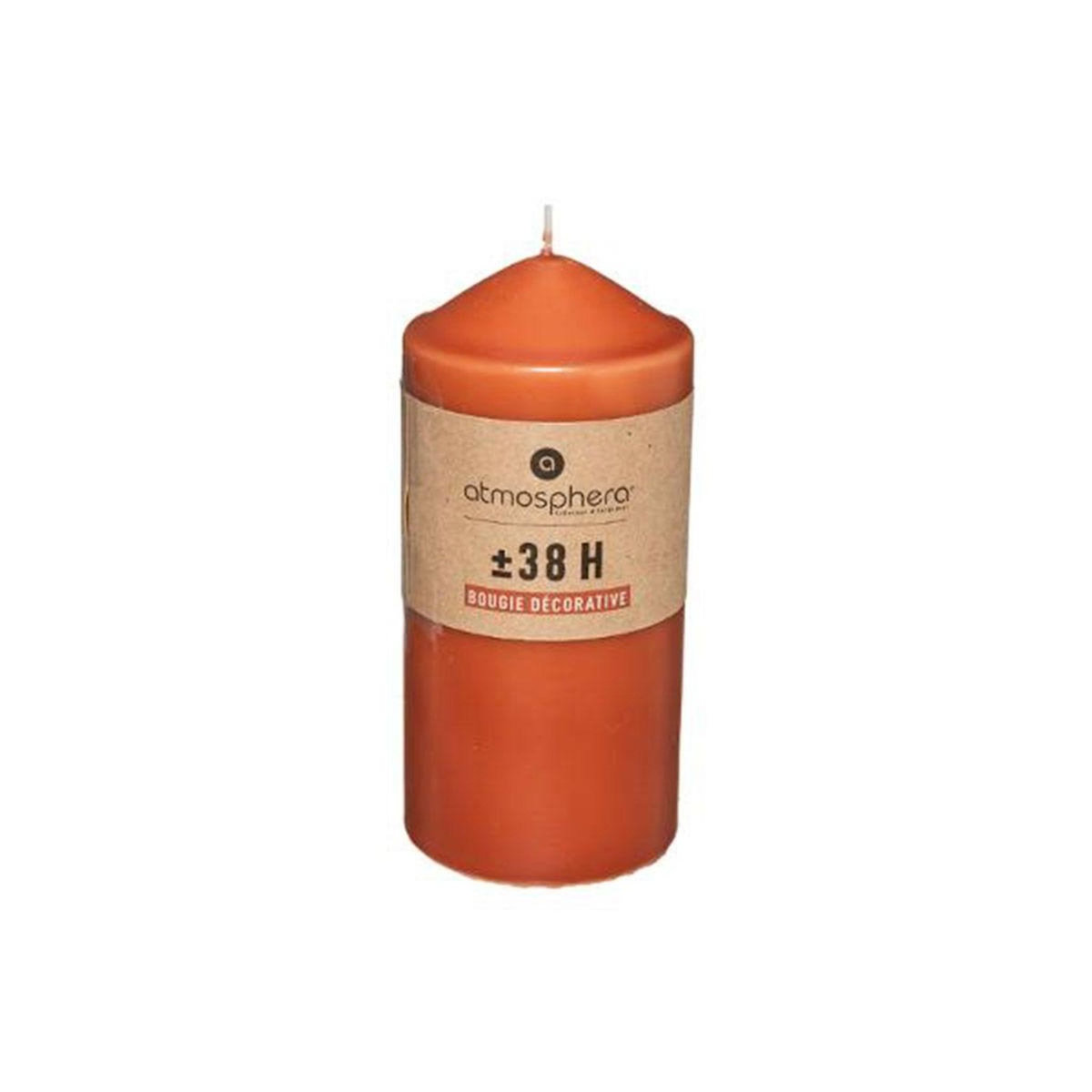 COMPTOIR DE LA BOUGIE Bougie Cylindrique Déco  Hugo  14cm Orange Ambre