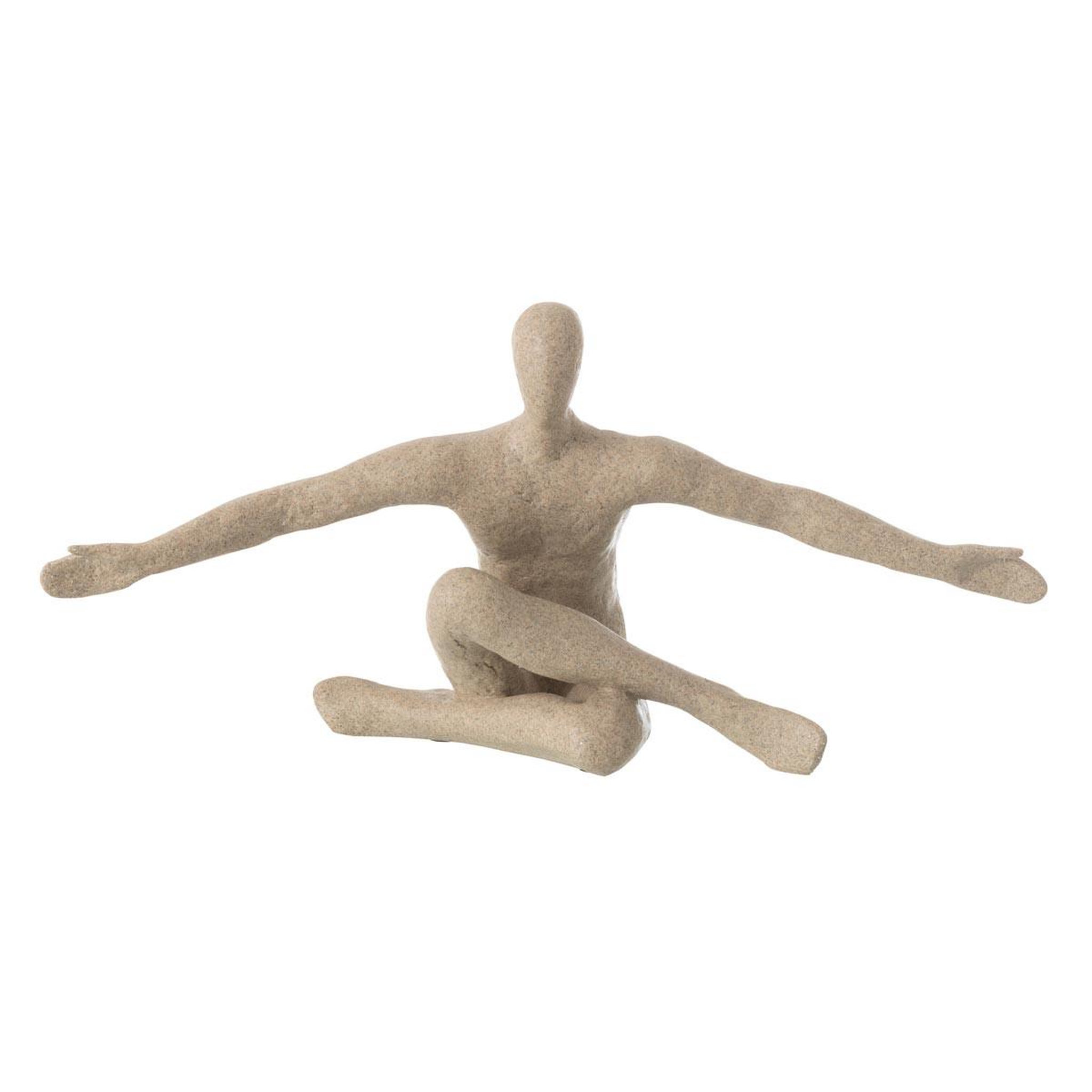 J-LINE Statuette bras ouverts en résine  shawn  57cm beige