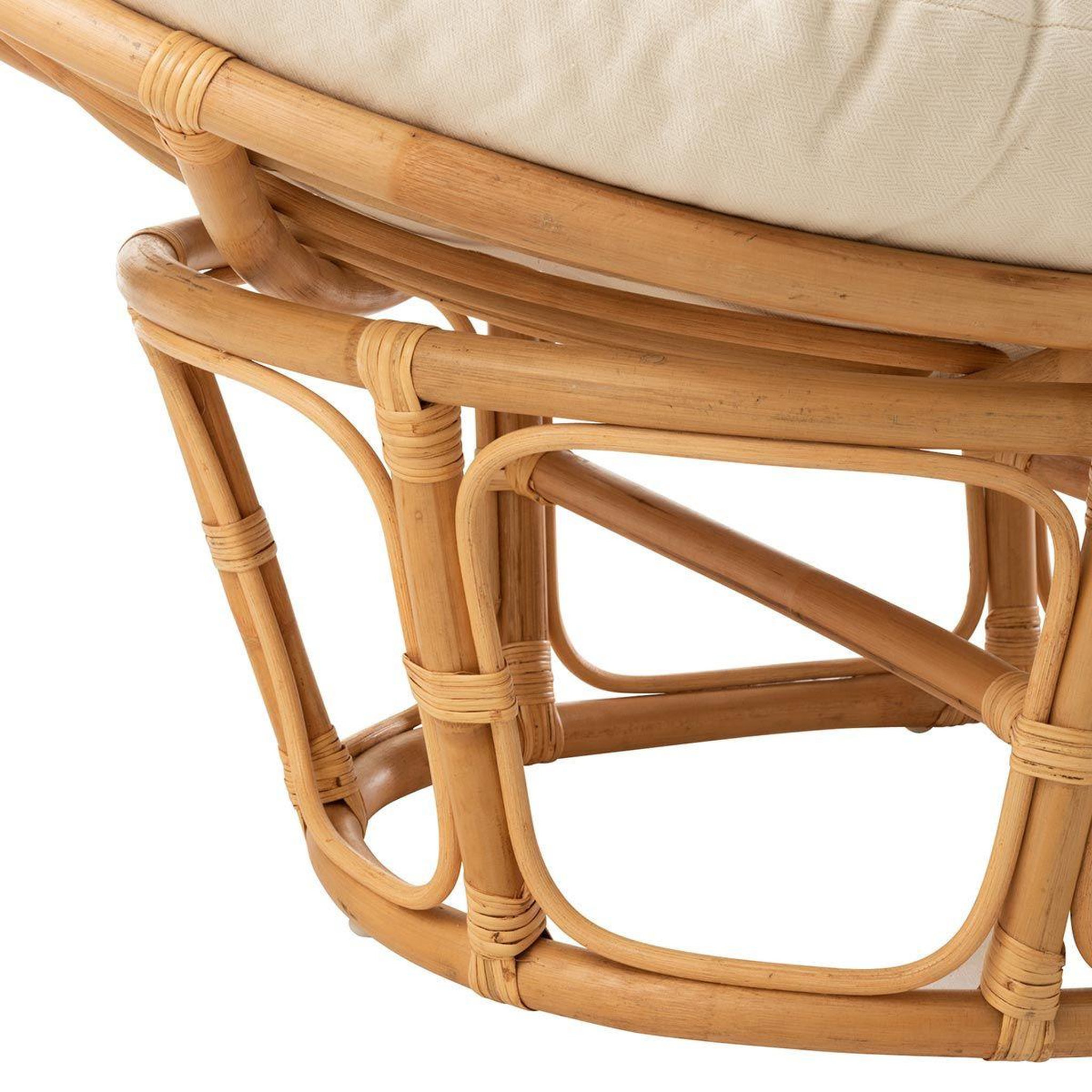 Voir la diapositive 5 : J-LINE Fauteuil & coussin en rotin  roni  179cm naturel