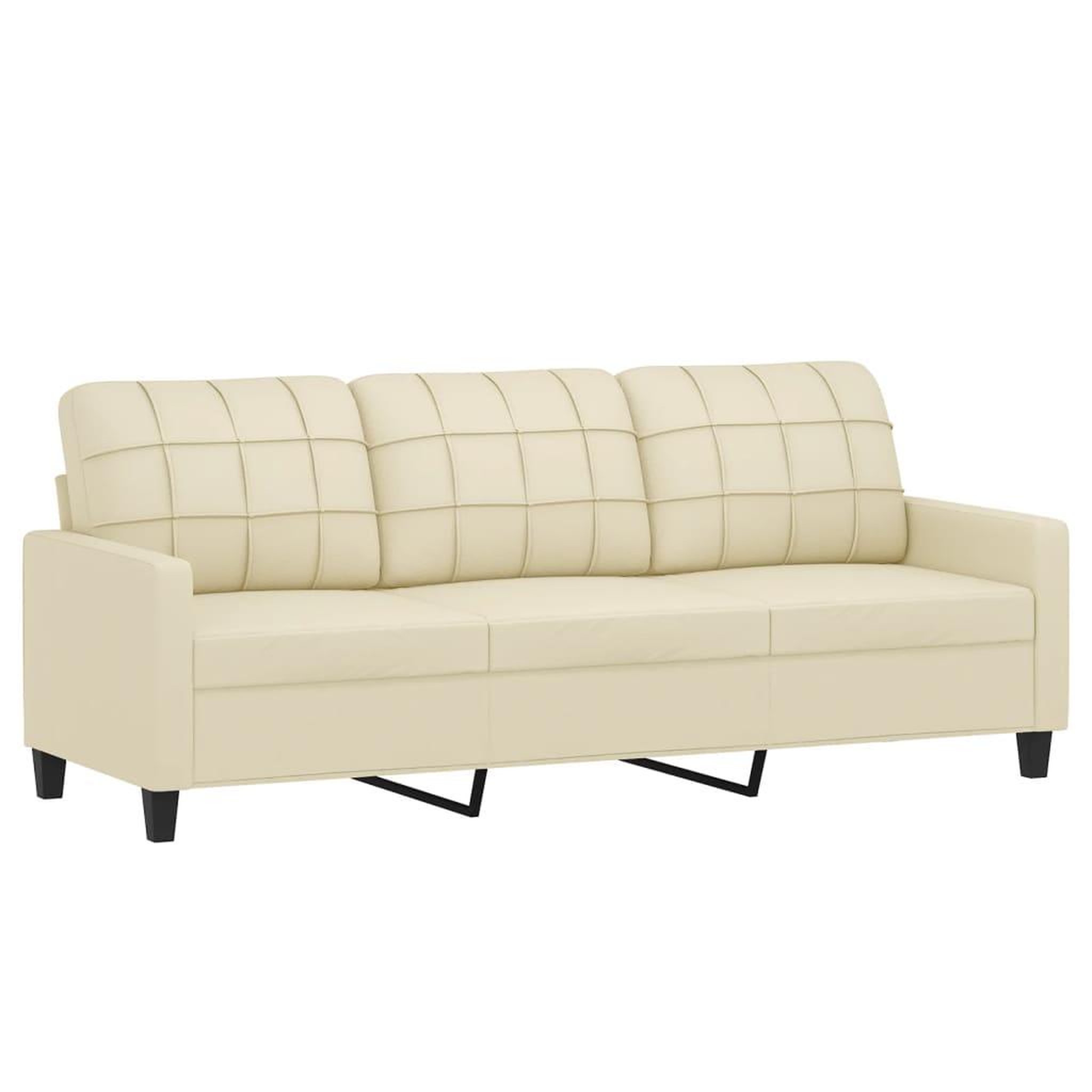Voir la diapositive 5 : VIDAXL Ensemble de canapes 4 pcs avec coussins Creme Similicuir