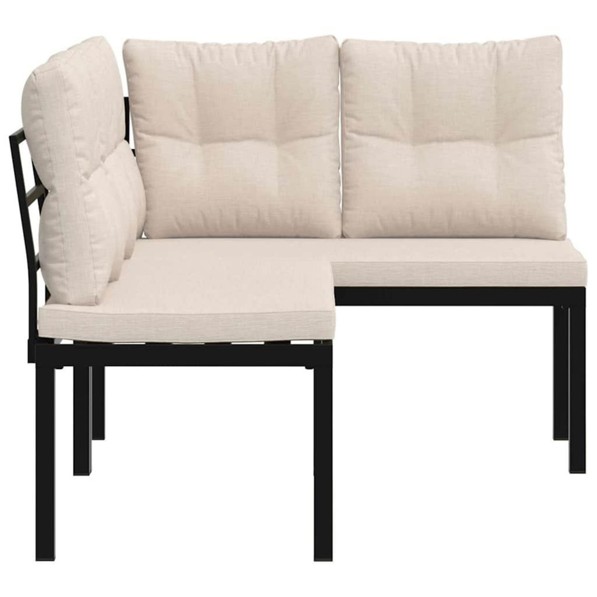 VIDAXL Bancs de jardin avec coussins lot de 2 acier enduit de poudre