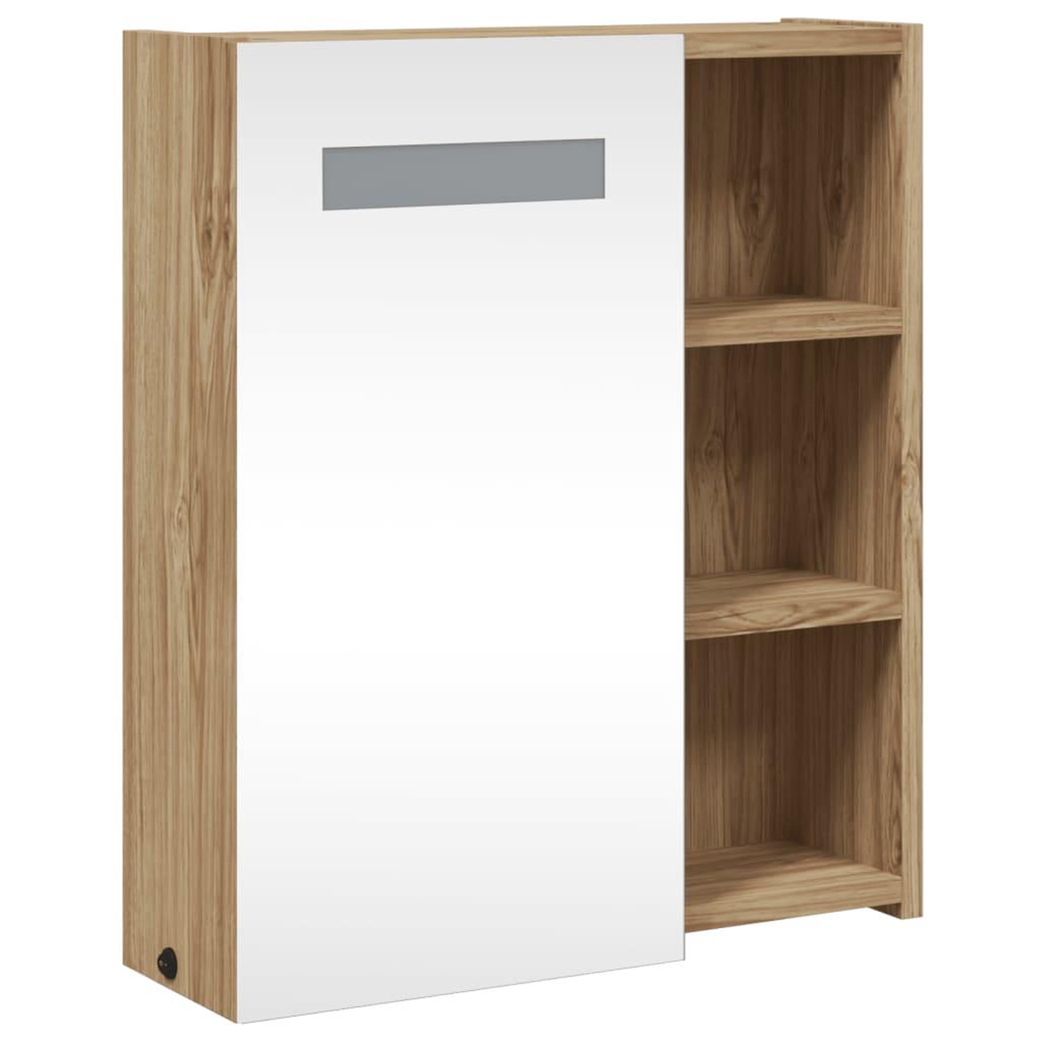 Voir la diapositive 4 : VIDAXL Armoire de salle de bain a miroir avec LED chene 45x13x52 cm