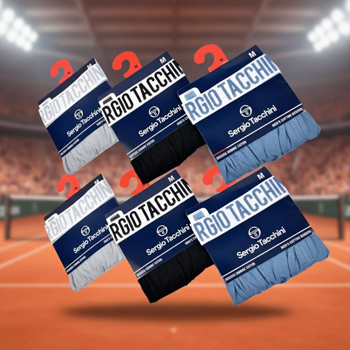 SERGIO TACCHINI Sergio Tacchini Pack de Boxers Homme Lot de 6