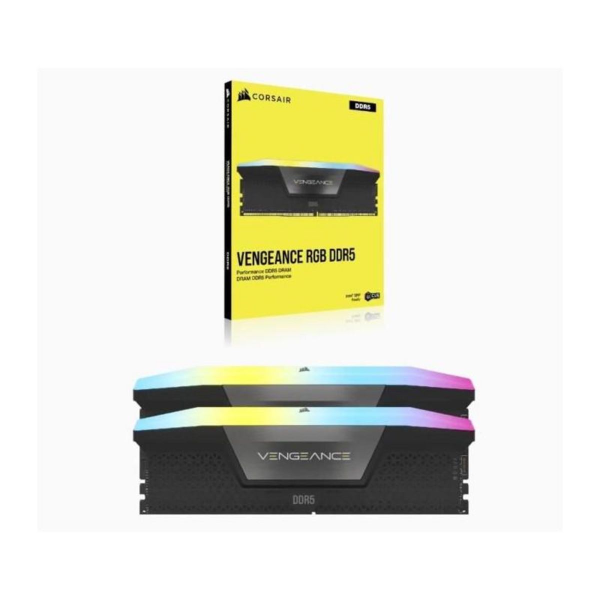 Corsair Mémoire RAM - CORSAIR - Vengeance RGB DDR5 - 32GB 2x16GB DIMM - 5600 MHz - 1,25V - Noir (CMH32GX5M2B5600C40K)